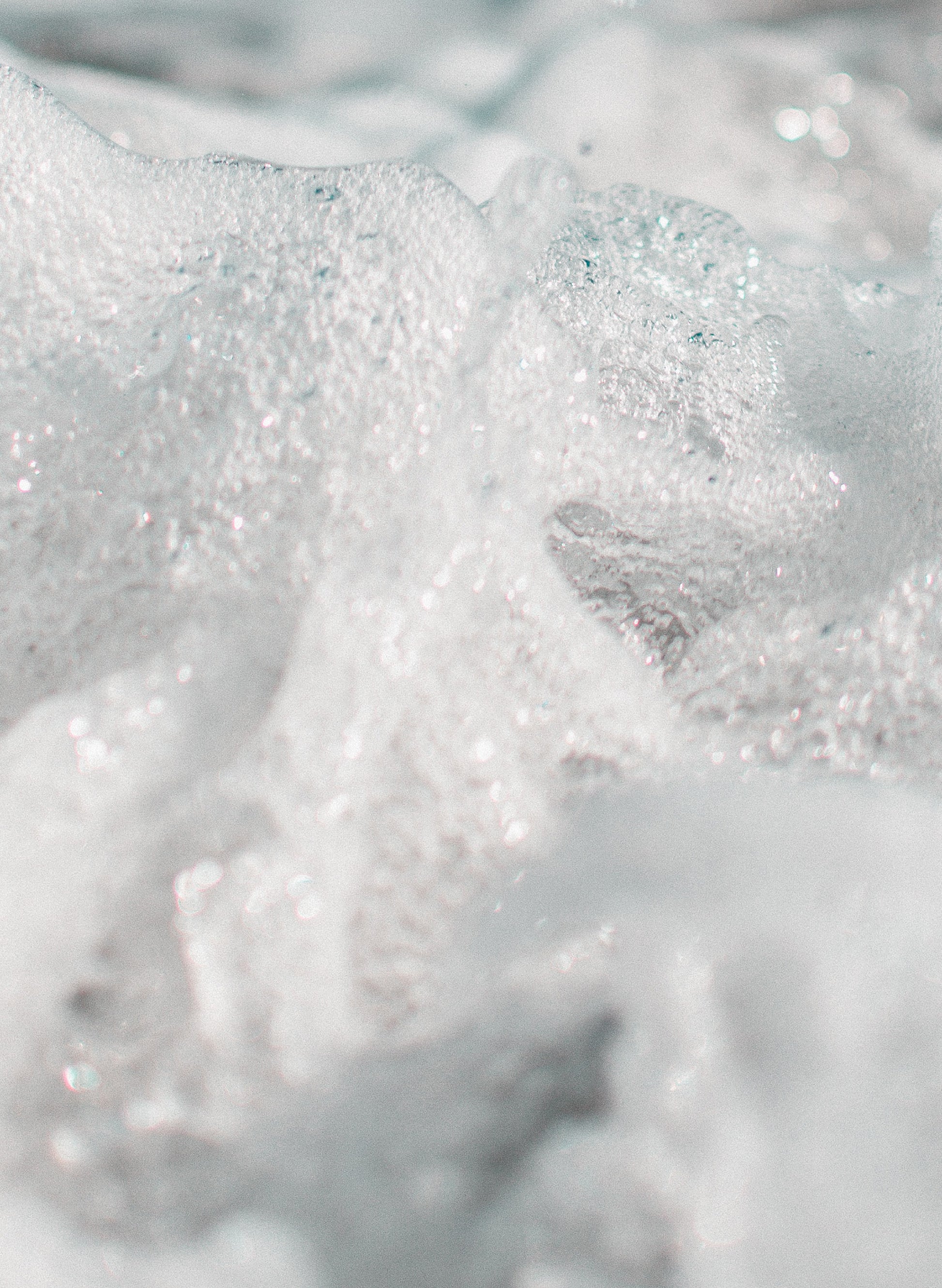 Close up of white foam in peaks.