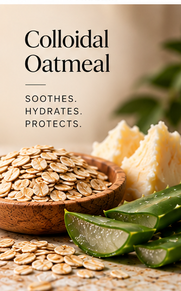 Vitasana 2% Colloidal Oatmeal Body Lotion with its key ingredients