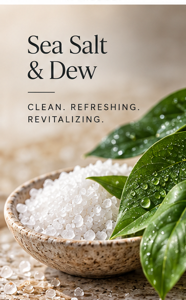 Vitasana Sea Salt + Dew Body Wash with its key natural ingredients